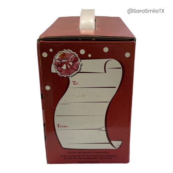 MCDONALD'S COCA-COLA 2001 LIMITED EDITION Ronald McDonald Christmas Glass - NIB - Picture 11 of 15